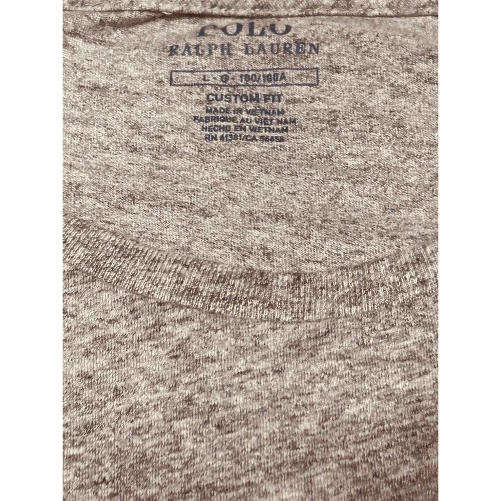 Polo Ralph Lauren Long Sleeve T-Shirt Men's Heathered Grey Size L EUC No Flaws